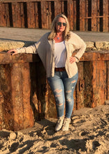 Load image into Gallery viewer, Bow Neck Cotton Shirt in Stone Made In Italy By Feathers Of Italy One Size | Feathers Of Italy