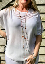 Load image into Gallery viewer, Button Slit Super Fine Knit Batwing Jumper In White Made In Italy by Feathers Of Italy One Size | Feathers Of Italy