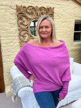 Load image into Gallery viewer, Venice Asymmetric Jumper Cerise | Feathers Of Italy