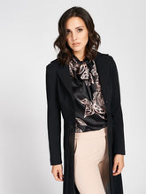 Load image into Gallery viewer, Plissé Coat Midi Crepe Long Coat in Black - Rinascimento By Feathers Of Italy - Feathers Of Italy