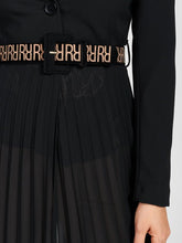 Load image into Gallery viewer, Plissé Coat Midi Crepe Long Coat in Black - Rinascimento By Feathers Of Italy - Feathers Of Italy