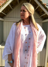 Load image into Gallery viewer, Caglio Linen Scarf in Baby Pink Made In Italy By Feathers Of Italy One Size | Feathers Of Italy