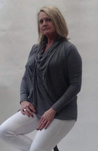 Load image into Gallery viewer, Cala d'Oliva Twist Jumper in Grey Marl | Feathers Of Italy