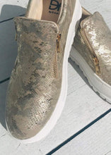 Load image into Gallery viewer, Canterville Pump Gold Snakeskin by Daniel Footwear Size 6 - Feathers Of Italy