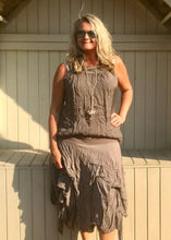 Load image into Gallery viewer, Cotton Waterfall Skirt in Mocha Made In Italy By Feathers Of Italy One Size | Feathers Of Italy