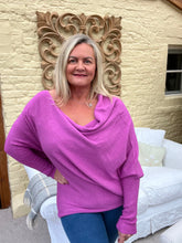 Load image into Gallery viewer, Venice Asymmetric Jumper Cerise | Feathers Of Italy