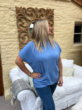 Load image into Gallery viewer, Rome Rolled Neck Swing-Style Jumper Blue