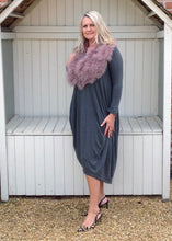 Load image into Gallery viewer, Marabou Feather Collar in Grey Lilac & Mocha - Feathers Of Italy