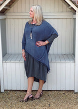 Load image into Gallery viewer, Side Detail Bobble Top Washed Blue - Feathers Of Italy