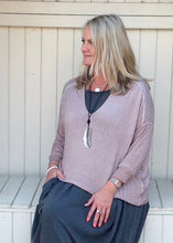 Load image into Gallery viewer, Chiffon Back Fine Knit Jumper in Pink Made In Italy By Feathers Of Italy One Size - Feathers Of Italy