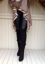 Load image into Gallery viewer, The Knightsbridge High Boot Over The Knee With Fur Pom Pom Detail In Black - Feathers Of Italy