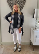 Load image into Gallery viewer, Henley Jersey Scarf in Navy &amp; Grey - Feathers Of Italy 
