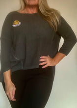 Load image into Gallery viewer, Lana Soft Knit in Dark Slate with Crown and Wings logo - Feathers Of Italy Exclusive Limited Edition