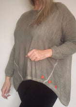 Load image into Gallery viewer, Lana Soft Knit in Mocha with embroidered Stars - Feathers Of Italy Exclusive Limited Edition