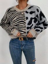 Load image into Gallery viewer, Monaco Zebra Striped And Cow Pattern Fluffy Knit Jumper