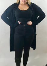 Load image into Gallery viewer, Limited Edition Star Cardigan with Star Detail Back In Black - Feathers Of Italy