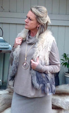 Load image into Gallery viewer, Luxury Coney Fur stunning Two Tone short Fur Gilet with bottom edge detail by Feathers Of Italy One Size - Feathers Of Italy