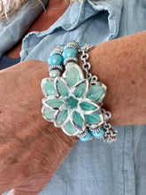 Load image into Gallery viewer, Flower Bracelet Turquoise, Hot Pink or Pink
