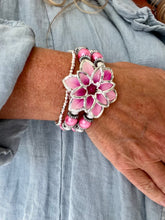 Load image into Gallery viewer, Flower Bracelet Turquoise, Hot Pink or Pink by Feathers Of Italy