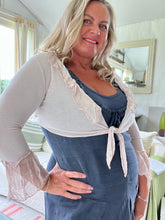 Load image into Gallery viewer, Silk Edged Tie Front Wrap in Pink One Size Feathers Of Italy