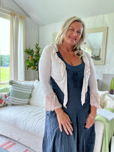 Load image into Gallery viewer, Silk Edged Tie Front Wrap in Pink One Size Feathers Of Italy