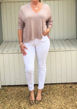 Load image into Gallery viewer, Chiffon Back Fine Knit Jumper in Pink Made In Italy By Feathers Of Italy One Size - Feathers Of Italy