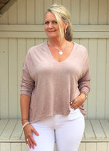 Load image into Gallery viewer, Chiffon Back Fine Knit Jumper in Pink Made In Italy By Feathers Of Italy One Size - Feathers Of Italy