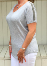 Load image into Gallery viewer, Positano Glitzy Top in Grey - Feathers Of Italy