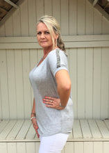 Load image into Gallery viewer, Positano Glitzy Top in Grey - Feathers Of Italy