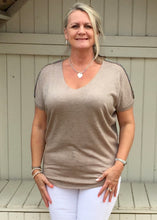 Load image into Gallery viewer, Positano Glitzy Top in Caramel - Feathers Of Italy