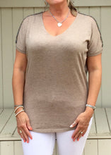 Load image into Gallery viewer, Positano Glitzy Top in Caramel - Feathers Of Italy