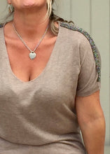 Load image into Gallery viewer, Positano Glitzy Top in Caramel - Feathers Of Italy