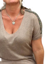 Load image into Gallery viewer, Positano Glitzy Top in Caramel - Feathers Of Italy
