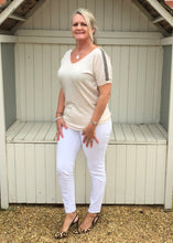 Load image into Gallery viewer, Positano Glitzy Top in Vanilla - Feathers Of Italy