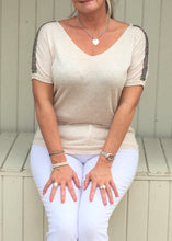 Load image into Gallery viewer, Positano Glitzy Top in Vanilla - Feathers Of Italy