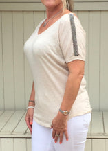 Load image into Gallery viewer, Positano Glitzy Top in Vanilla - Feathers Of Italy