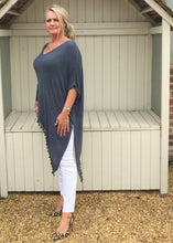 Load image into Gallery viewer, Side Detail Bobble Top Washed Blue - Feathers Of Italy