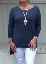 Load image into Gallery viewer, Long Lana Soft Fine Knit Jumper in Blue Made In Italy By Feathers Of Italy One Size - Feathers Of Italy