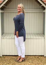 Load image into Gallery viewer, Long Lana Soft Fine Knit Jumper in Blue Made In Italy By Feathers Of Italy One Size - Feathers Of Italy