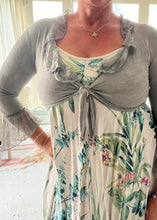 Load image into Gallery viewer, Forentina Summer Sun Dress Floral Garden Print in Stone One Size By Feathers Of Italy