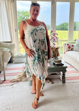 Load image into Gallery viewer, Forentina Summer Sun Dress Floral Garden Print in Stone One Size By Feathers Of Italy