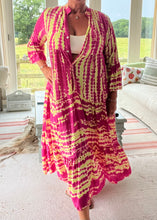 Load image into Gallery viewer, Positano Yoke detail Three tiered frill long Sleeve Maxi Dress