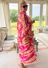 Load image into Gallery viewer, Positano Yoke detail Three tiered frill long Sleeve Maxi Dress