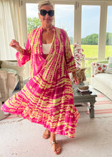 Load image into Gallery viewer, Positano Yoke detail Three tiered frill long Sleeve Maxi Dress