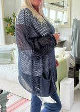 Load image into Gallery viewer, o Loose Knit Baggy Jumper In Navy One Size Made In Italy Feathers Of Italy