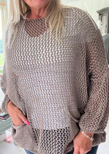 Load image into Gallery viewer, Valentino Loose Knit Baggy Jumper In Taupe Made in Italy by Feathers Of Italy