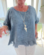 Load image into Gallery viewer, Florentina Raggy Cotton Top In Various Colours Made In Italy | Feathers Of Italy