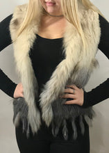 Load image into Gallery viewer, Luxury Coney Fur stunning Two Tone short Fur Gilet with bottom edge detail by Feathers Of Italy One Size - Feathers Of Italy