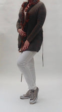 Load image into Gallery viewer, Luxury 100% Cashmere & Ostrich Feather Trim Coat in Olive One of a Kind By Feathers Of Italy - Feathers Of Italy