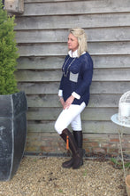 Load image into Gallery viewer, Ischia Patch Pocket Jumper in Navy - Feathers Of Italy